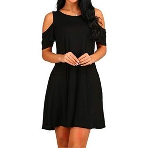 7th Roy Navy Cold Shoulder Dress | sz S